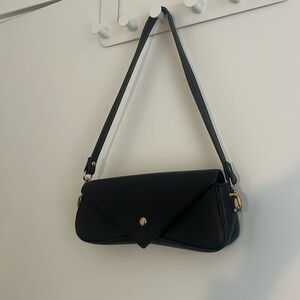 Black Shoulder Bag w/ gold accents